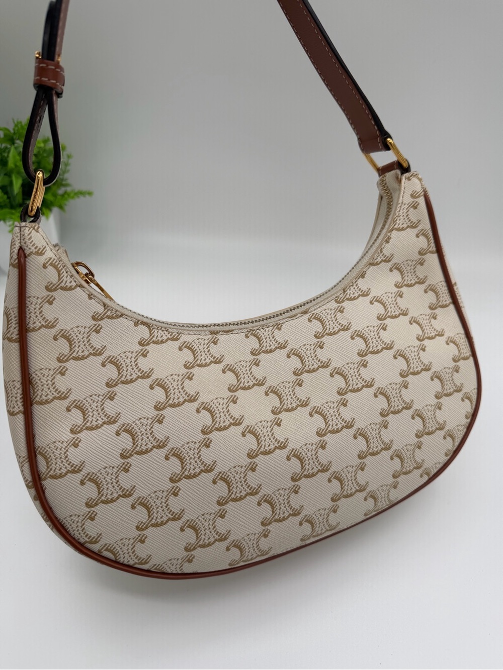 Celine Ava Hobo Bag Triomphe Coated Canvas Shoulder Bag Authentic😍🔥